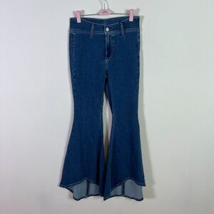 Free People We The Free Women Curvy Rock Steady Cropped Flare Island V Jeans 26